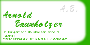 arnold baumholzer business card